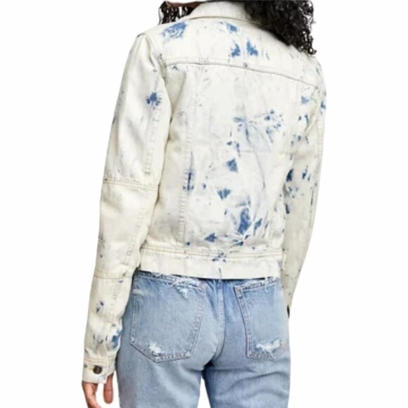FREE PEOPLE Rumors Denim Jacket Size LARGE - Picture 2 of 16